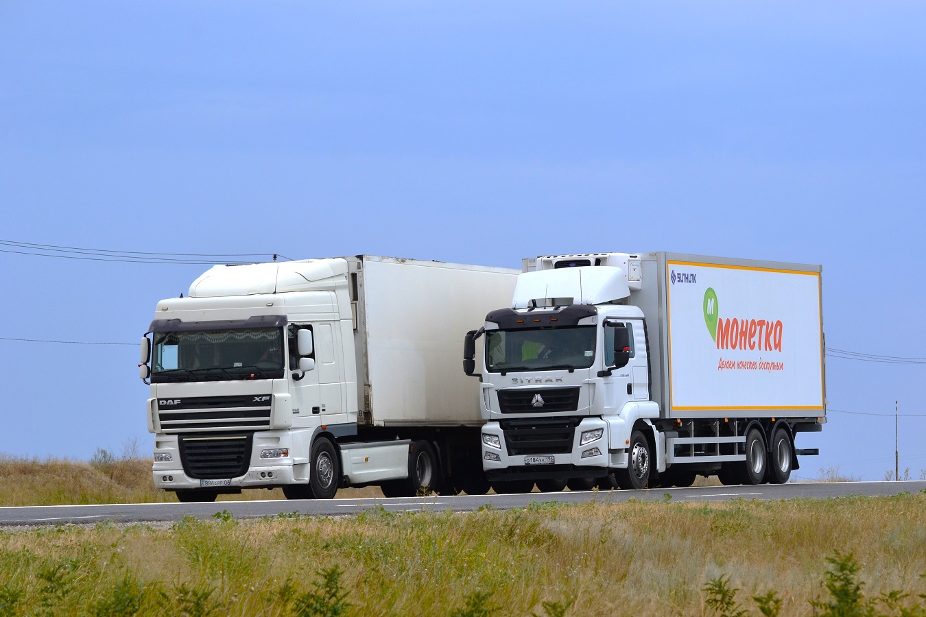 Атырауская область, № 886 ABP 06 — DAF XF105 FT; Башкортостан, № О 184 УК 196 — Sitrak C7H ZZ1316