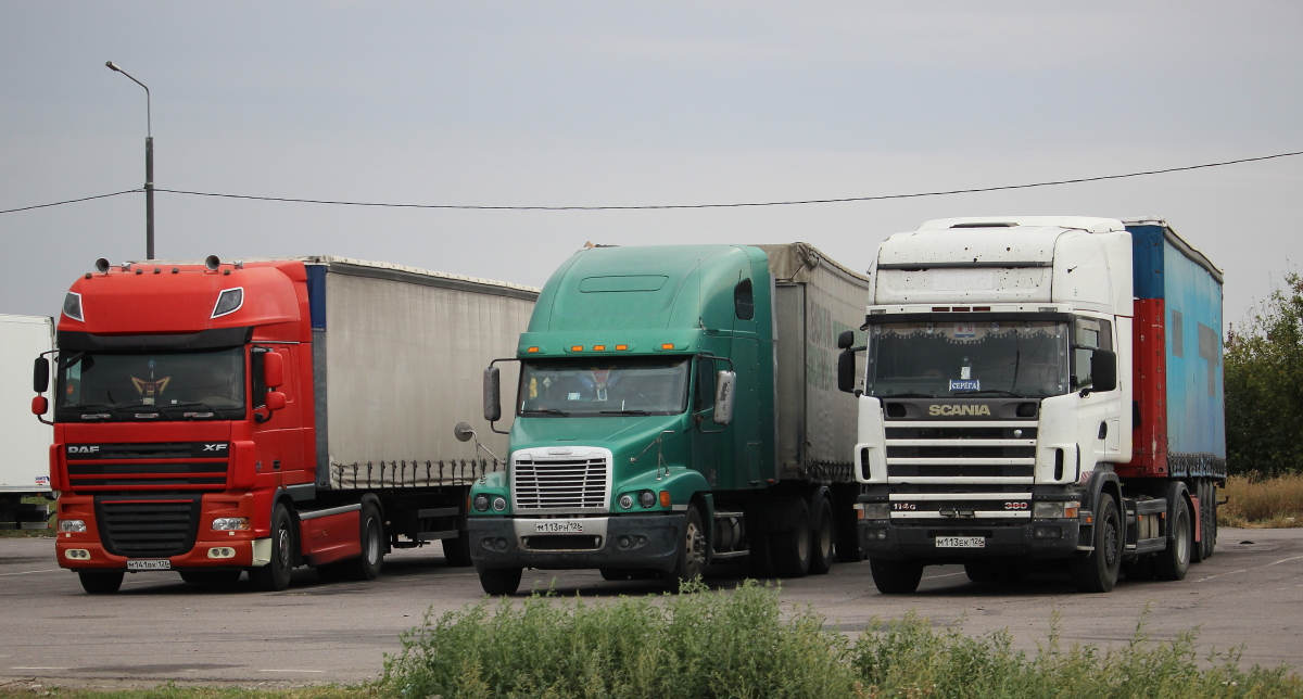 Ставропольский край, № М 141 ВК 126 — DAF XF105 FT; Ставропольский край, № М 113 РН 126 — Freightliner Century Class; Ставропольский край, № М 113 ЕК 126 — Scania ('1996) R114G